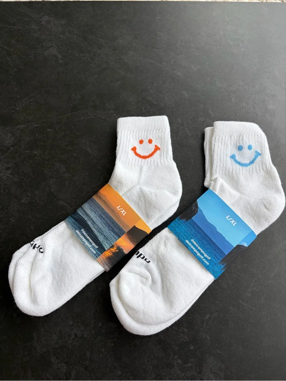 Del Campo Golf Smiley Golf Socks - L/XL